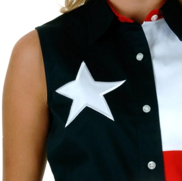 ROPER Sleeveless Texas Star Flag Shirt - Picture 2 of 2